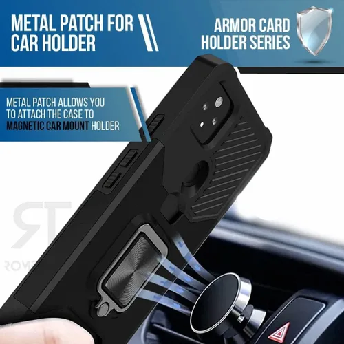 Vista 4 de Rome Tech Funda protectora resistente para Google Pixel 5a 5G (no para Pixel 5a), funda protectora con soporte, funda de grado militar