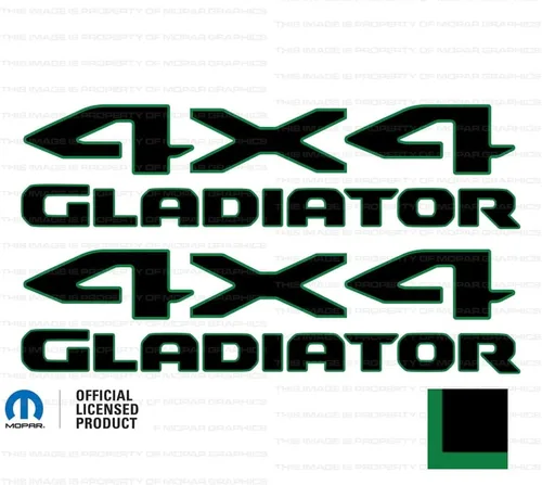 Vista 20 de Adhesivos gráficos de cabecera de gladiador 4x4 para Jeep Wrangler/Gladiator JL/JT (2019-2024) 392 bronce con contorno negro F392BO (juego de 2)