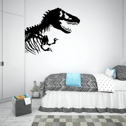 Vista 5 de Calcomanía de pared de dinosaurio, calcomanías de vinilo T-Rex, letrero de dinosaurio, tiranosaurio Rex, decoración de pared extraíble para Negro