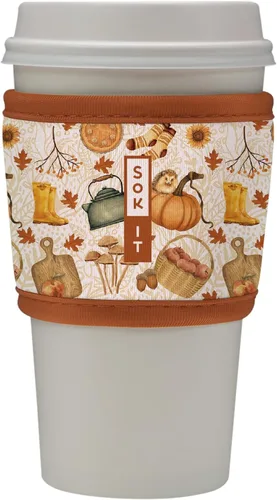 Vista 79 de Sok It HotSok Coffee & Tea - Funda de neopreno con aislamiento reutilizable (floral abstracto)