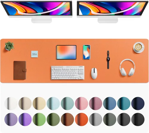 Vista 60 de Aothia - Protector de escritorio de cuero sintético grande, base antideslizante para mouse y superficie para escribir, impermeable, fácil de Agua
