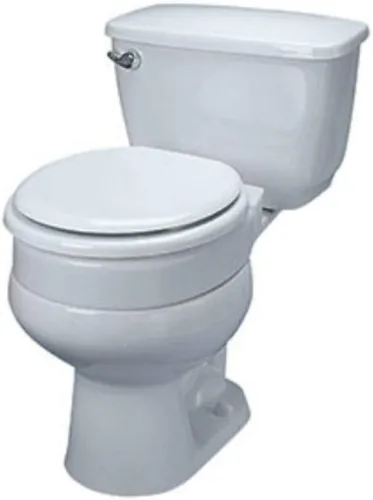 Vista 4 de Asiento elevado para retrete de Ableware, con bisagras, Estándar, Blanco, 1