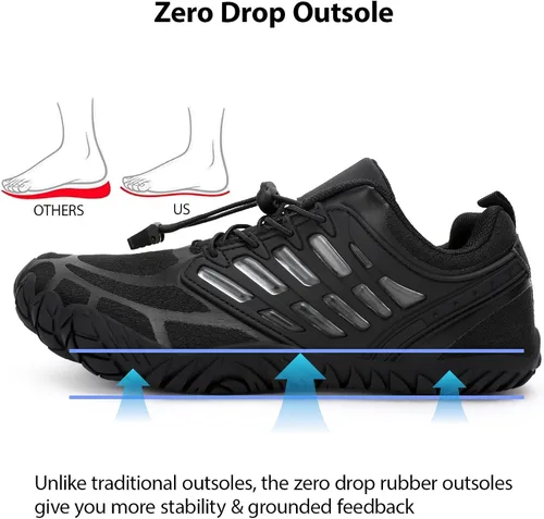 Vista 2 de MeXYZ Zapatillas de senderismo descalzas para mujer con puntera ancha, sin caída, zapatillas minimalistas para entrenamiento, caminar, senderismo