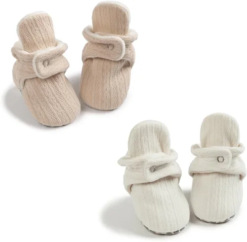 Vista 80 de Sawimlgy - Botines de algodón antideslizantes para recién nacido, con agarre, para cuna o para el invierno