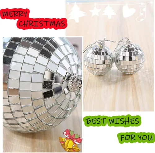 Vista 4 de Bola de discoteca de espejo de 8 pulgadas, bola de discoteca colgante fresca y divertida para decoraciones de fiestas grandes, diseño de fiesta