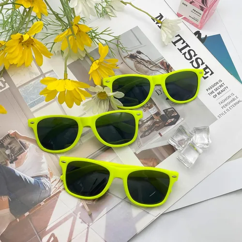 Vista 12 de Suministros para regalos de fiesta de colores neón Paquete de 8 gafas de sol unisex