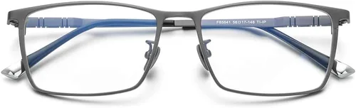 Vista 4 de Marco de gafas de titanio para hombres, gafas cuadradas lentes ópticas completas F85641
