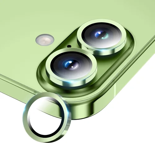 Vista 17 de Protector de lente de cámara para iPhone 17/16/16 Plus, Vidrio templado de metal Cubierta individual de lente de cámara [Anti-caída] Compatible