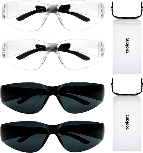 Vista 9 de toolant Bulk Safety Glasses with ANSI Z87.1 / UV 400 Standard, Clear and Smoke Grey