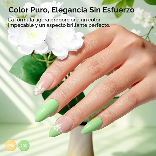 Vista 7 de GELLEN Juego de 24 esmaltes de uñas de gel, kit de esmalte de gel pastel Set 20+4 colección Blooming Pastel