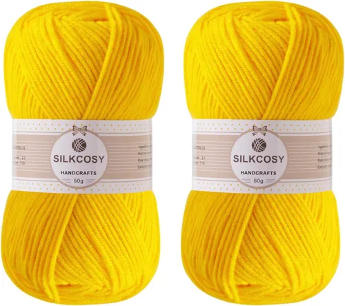 Vista 10 de 2 piezas de hilo para ganchillo, se siente suave, 280 yardas, colores surtidos, hilo acrílico de 4 capas para ganchillo y tejer a mano - rojo Rojo