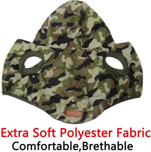 Vista 3 de vecomfy - Sudadera con capucha para perro, forro polar y algodón, extra cálida, para invierno, chaqueta para perro pequeño, abrigos con capucha
