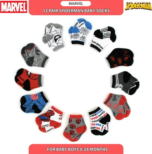 Vista 5 de Marvel's Spider-Man Baby Boys - Juego de 12 calcetines (recién nacidobebé)