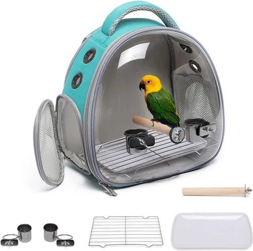 Vista 9 de Mochila Portátil de Viaje para Mascotas Transportín Bolsa para Hámster Conejillo de Indias Pájaro Perro Pequeño Gato Tortuga Transportín Jaula