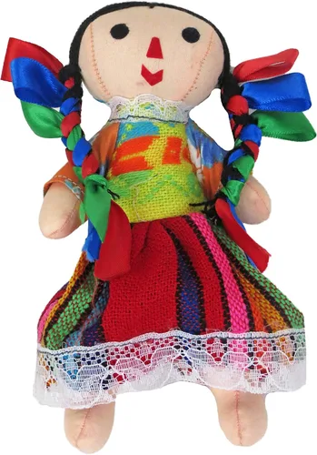 Vista 3 de Leos Imports Muñeca de trapo mexicana de 5 a 6 pulgadas de alto