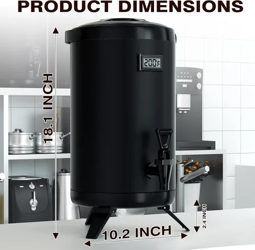 Vista 6 de Dispensador de bebidas aislado, sin calentamiento, 75 tazas de bebidas frías para catering, dispensador de bebidas heladas de acero inoxidable
