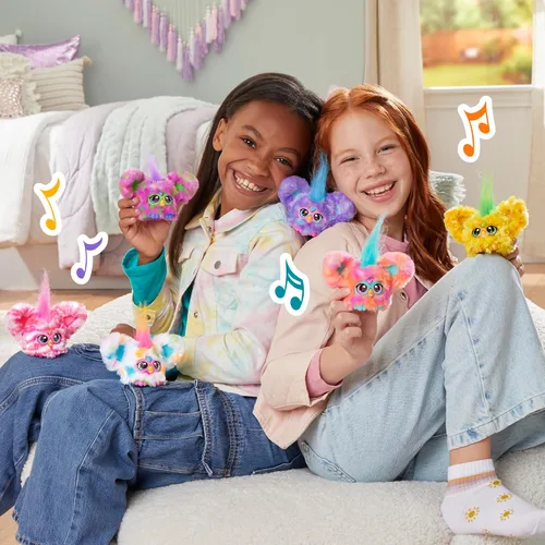 Vista 10 de Furby Furblets Groo-Vee Amigo Mini, más de 45 sonidos y música, habla solo Furbish, juguetes de peluche electrónicos, morado, regalos