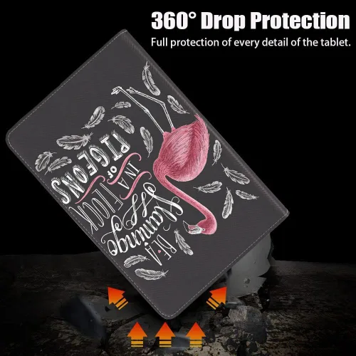 Vista 6 de Funda para Samsung Galaxy Tab A8 de 10.5 pulgadas (SM-X200/X205/X207), funda delgada de piel sintética con función de encendido y apagado automático