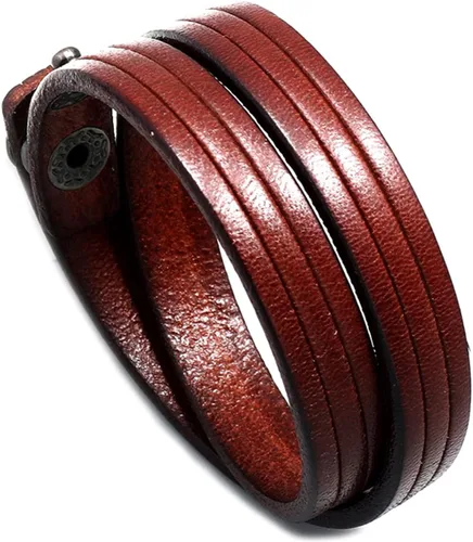 Vista 6 de Xusamss Pulsera de joyería punk retro multi capa cuero brazalete brazalete