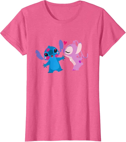 Vista 60 de Disney Stitch and Angel - Camiseta para el día de San Valentín Negro