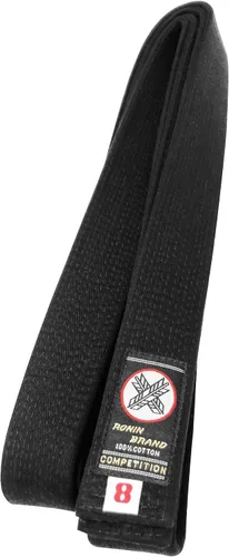 Vista 5 de Ronin Deluxe - Cinturón de algodón negro para karate, judo, tae kwon do, aikido, jujitsu artes marciales