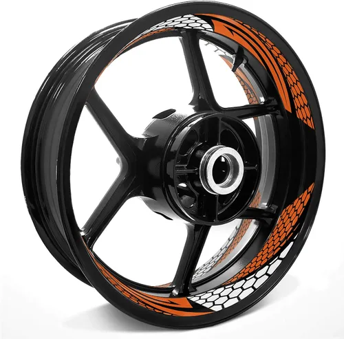 Vista 9 de MC MOTOPARTS Calcomanías para llantas de 17 pulgadas compatibles con CB1100RS VFR800 X F CB 300R 125R CB1300 (azul aguamarina)