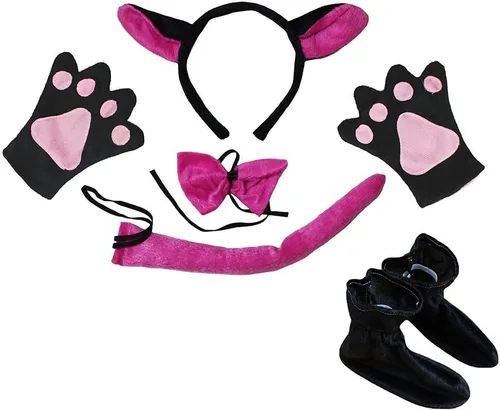 Vista 11 de Petitebella Combinado Animal Diadema Bowtie Cola Guantes Zapatos 5pc Disfraz 1-5 años Oso