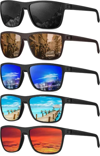 Vista 15 de KALIYADI Gafas de sol polarizadas para hombre, gafas de sol clásicas para conducir, pescar, golf con protección UV400