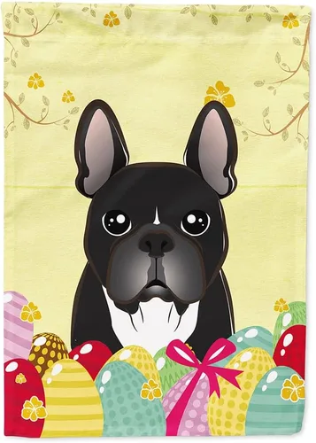 Vista 11 de Caroline's Treasures BB1920CHF - Bandera de caza de huevos de Pascua con diseño de bulldog francés, para casa, gran porche, para colgar en la pared