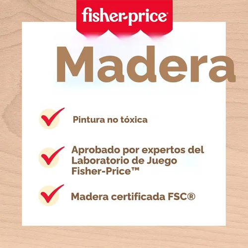 Vista 3 de Fisher-Price Wood Pretend Play Coffee Shop & Toy Register, juego de comida de madera de 20 piezas para niños preescolares a partir de 3 años