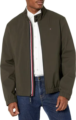 Vista 14 de Tommy Hilfiger Chaqueta bomber de memoria sintética de rendimiento para hombre