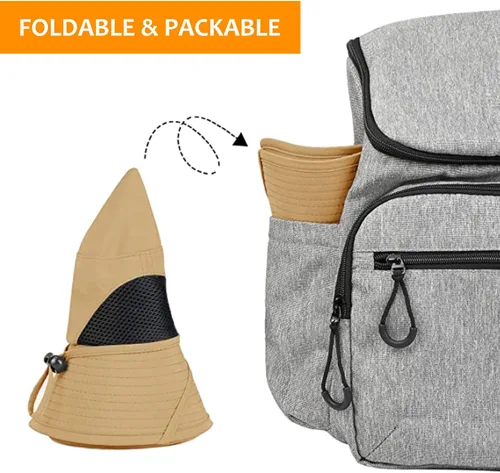 Vista 5 de Surblue Sombrero de sol para mujeres/hombres, sombrero de pesca con protección UV UPF 50+ sombrero de pescador de ala ancha Caqui