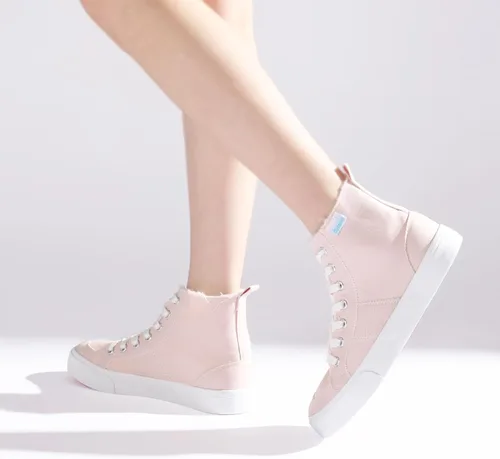 Vista 27 de Obtaom Zapatos de lona de alta calidad para mujer/hombre para jugar a media pantorrilla, zapatillas de deporte de moda casuales con cordones de alta