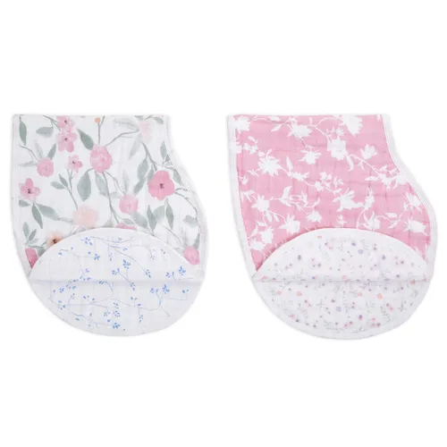 Vista 9 de aden + anais Babero de muselina 100% algodón Burpy – Babero de bebé de cierre de broches con paño de baba de 4 capas absorbente de uso múltiple