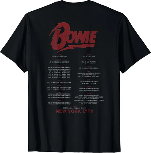 Vista 2 de David Bowie - Camiseta New York City Tour, Negro, S