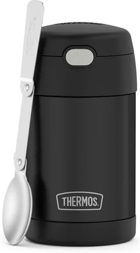 Vista 12 de THERMOS Funtainer - Tarro de alimentos aislado de 16 onzas, tarro de comida para niños con cuchara plegable, azul denim