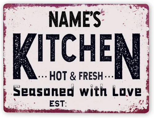 Vista 9 de Letreros de cocina personalizados personalizados para cocina, decoración de pared, letreros de metal para restaurante de mostrador, bar en casa
