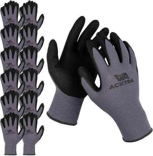 Vista 6 de ACKTRA Guantes de trabajo de seguridad Nylon sin costuras, MicroFoam, WG019