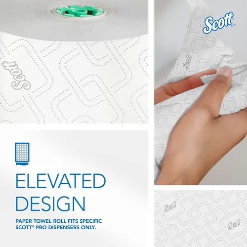 Vista 3 de Scott Professional Toallas de papel duro de alta capacidad, a granel (25700), enrolladas duras, diseño elevado, bolsillos de absorción, blanco