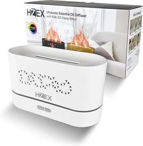 Vista 11 de Difusor de aromaterapia de llama colorida – Difusor ultrasónico de aceite esencial de 6.8 fl oz con 7 luces LED y diseño silencioso – Humidificador