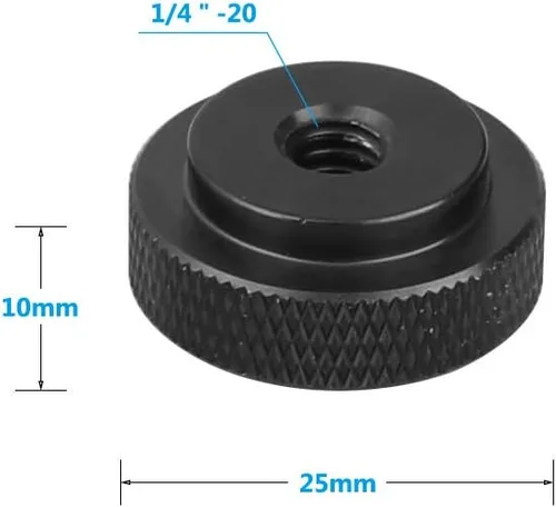 Vista 5 de CAMVATE Adaptador de abrazadera de varilla simple de 0.591 in con perilla de bloqueo de tornillo de pulgar negro (2 piezas) - 2217