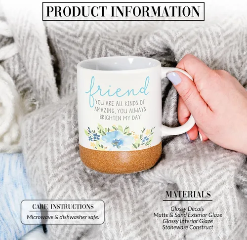 Vista 2 de Pavilion - Taza de café de 16 onzas, 16.0 fl oz, taza de té, a rayas, fondo esmaltado, acuarela, mejor amiga, amiga, mamá, abuela, hermana, hija