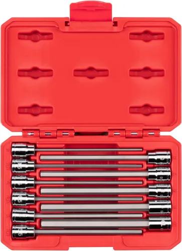 Vista 10 de TEKTON Juego de dados hexagonales largos de 3/8 pulgadas de impulso con estuche, 8 piezas (1/8-3/8 pulgadas) SHB91313 Long