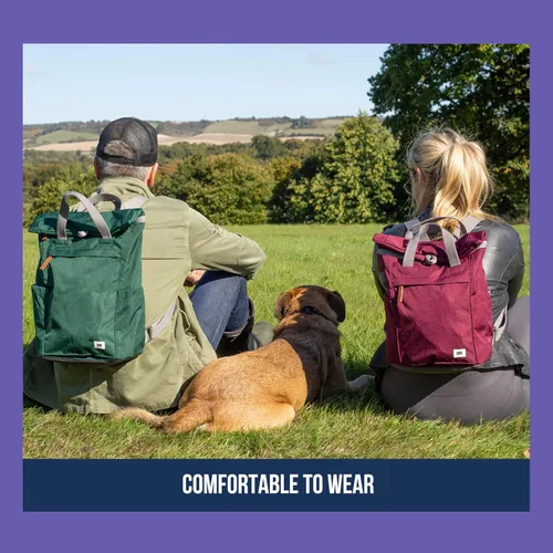 Vista 7 de ORI LONDON Mochila de viaje - Mochila enrollable de nailon para hombres y mujeres con cierre magnético - The Finchley, Linaza, Pequeño, Lino