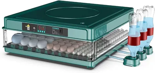 Vista 9 de Incubadora de huevos 48/56/64/98/120/128, incubadora de pollo completamente automática con girador automático de huevos y adición de agua