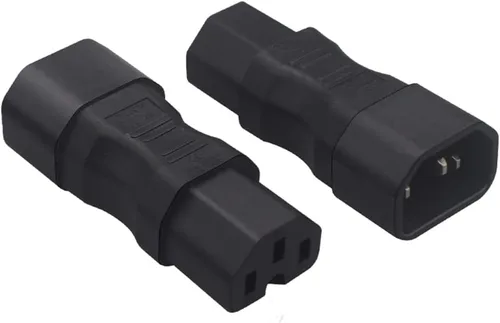 Vista 2 de IEC 320 C14 macho a C15 adaptador de corriente hembra 10A 125/250V