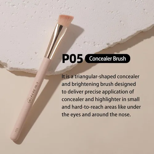 Vista 2 de Albeaut Brocha Correctora en Ángulo para Debajo de los Ojos para Corrector Líquido Crema en Polvo Iluminador Triangular Pequeña Contorno de Nariz