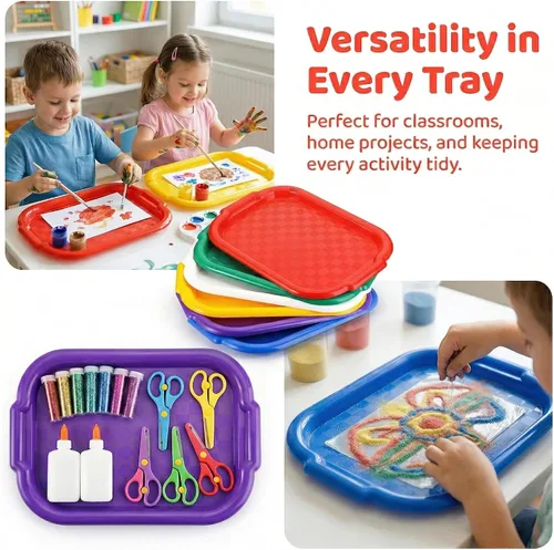 Vista 6 de Suwimut - Bandeja de plástico para actividades para niños, diseño de manualidades y manualidades, bandeja para servir para manualidades, cuentas