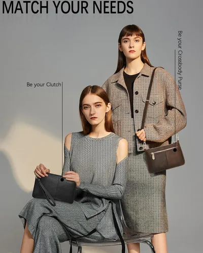 Vista 5 de BOSTANTEN Monederos pequeños para mujer, bolsos cruzados de cuero, monederos de mano, sobre