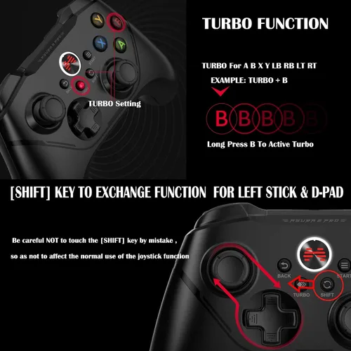 Vista 8 de BEITONG Asura 2 Pro Game Wireless Controller - Hall Effect Trigger, ALPS Joystick, Gaming Gamepad for PCSteamAndroid TVTesla, Programmable M Buttons